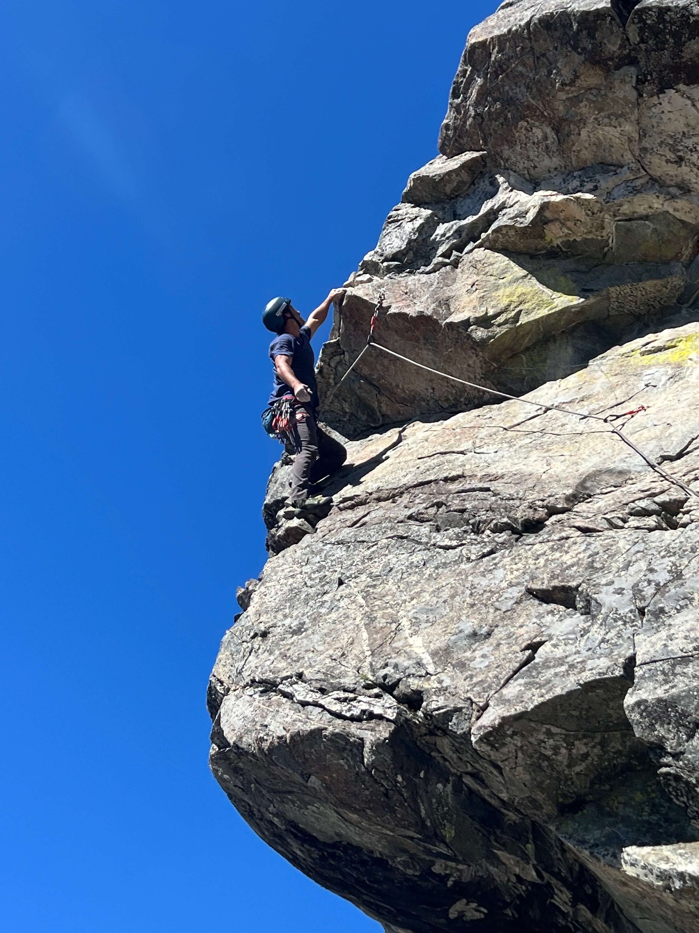 Evan Ivaldi rock climbing outdoors