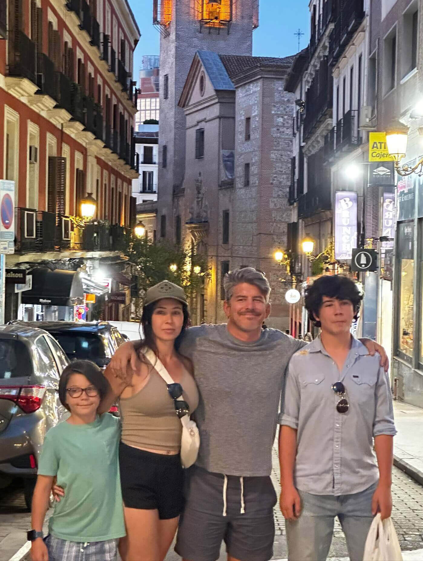 Matt Sanchez with family in Madrid, Spain
