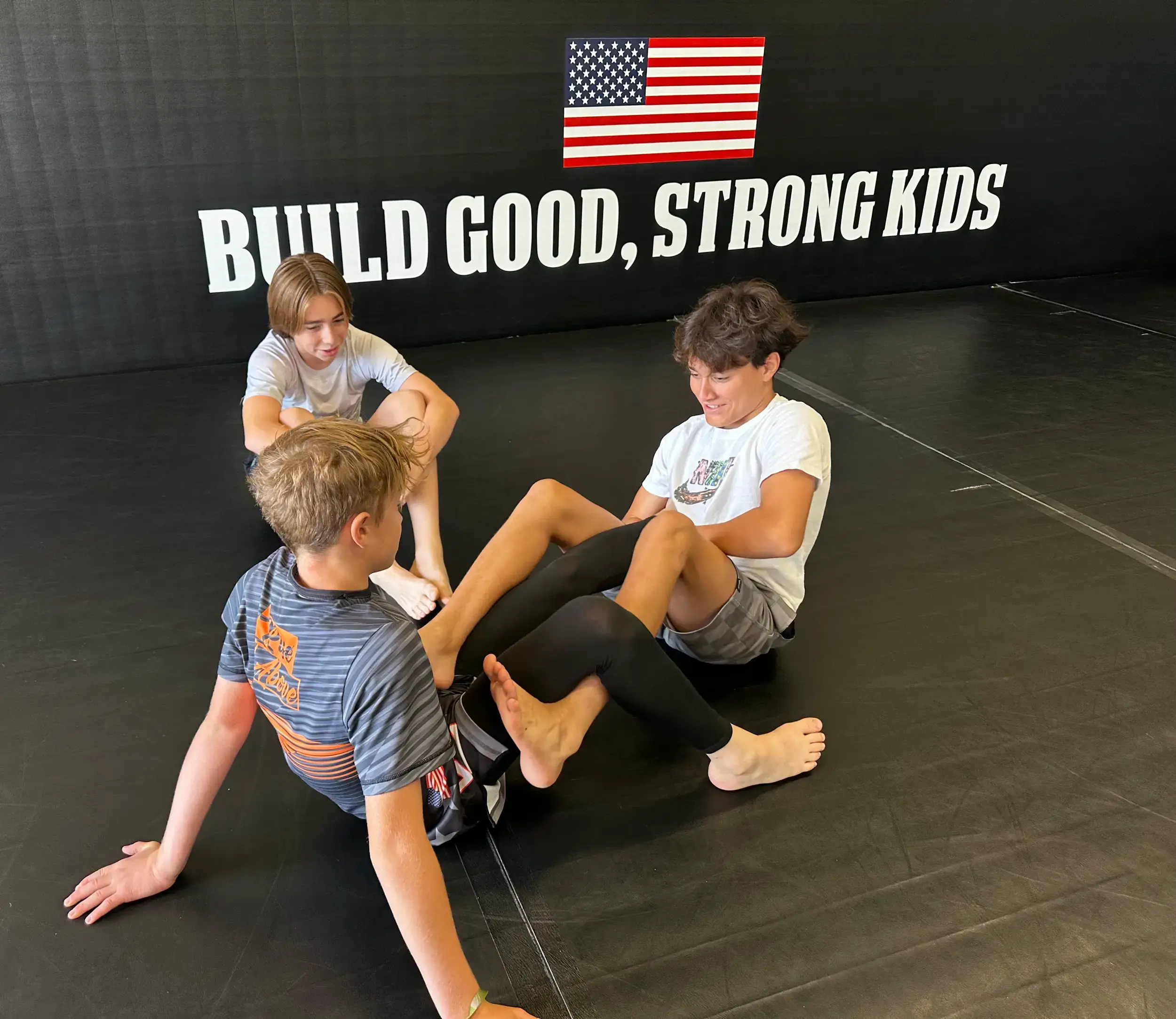 Teens training Jiu Jitsu