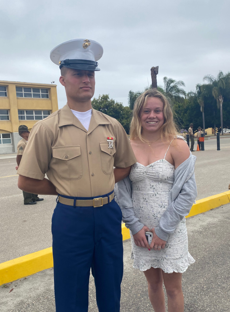 Elena and Evan at Marine Corps Recruit Depot